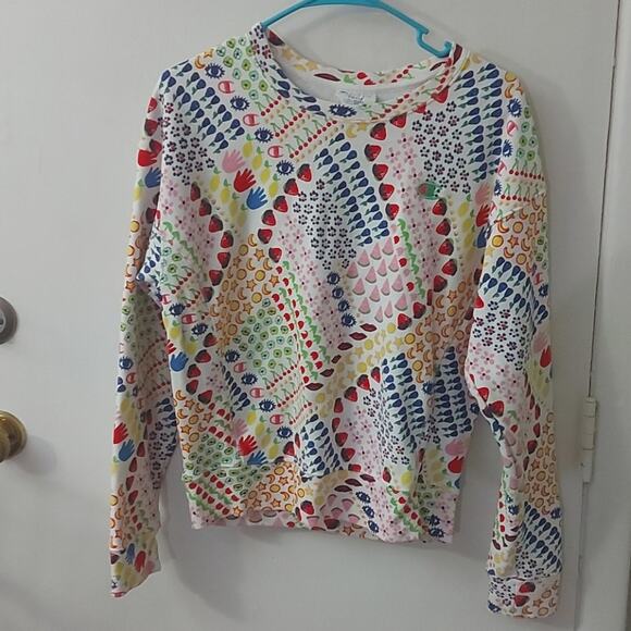 Champion X Susan Alexandra UO Reverse Weave All Over Print Sweatshirt S Casual - Picture 1 of 8